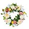 24 in Artificial Decorative Wreath White Pink Yellow Flowers for Indoor Outdoor Wall Decor